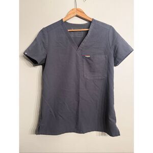 Figs Charcoal Pride Catarina V-Neck One-Pocket Medical Scrub Top Size XS